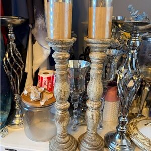 Rustic Cream Candle Holders